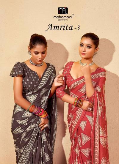 AMRITA VOL-3 BY MAHAMANI CREATION PRINTED SAREE WHOLESALER IN SURAT